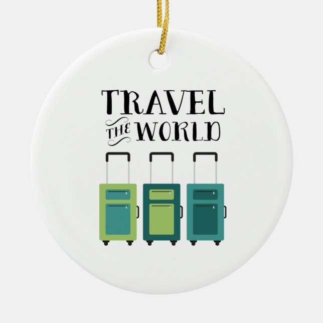 Travel The World Ceramic Tree Decoration (Front)
