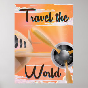 Travel the World Classic aeroplane poster