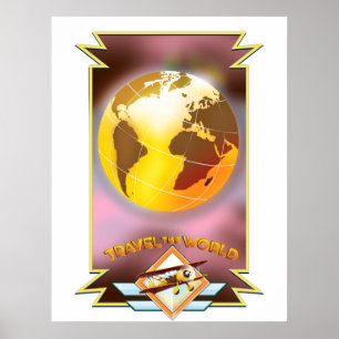 Travel the World Golden Globe Poster