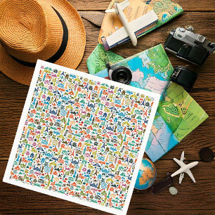 Travel the world napkin