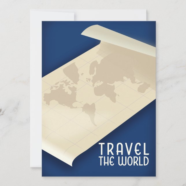 Travel the World vintage style travel poster (Front)
