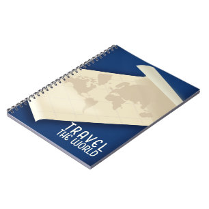 Travel the World vintage style travel poster Notebook
