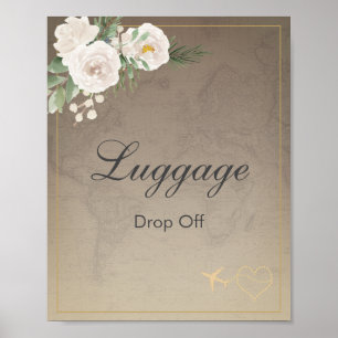 Travel theme bridal shower Luggage Drop Off  Poste Poster