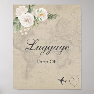 Travel theme bridal shower Luggage Drop Off  Poster