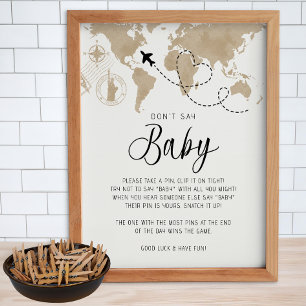 Travel Theme Don’t Say Baby Game Poster