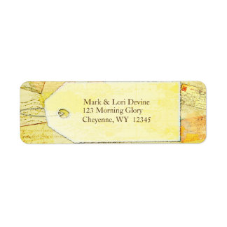Travel theme in cocoa and cream address labels.
