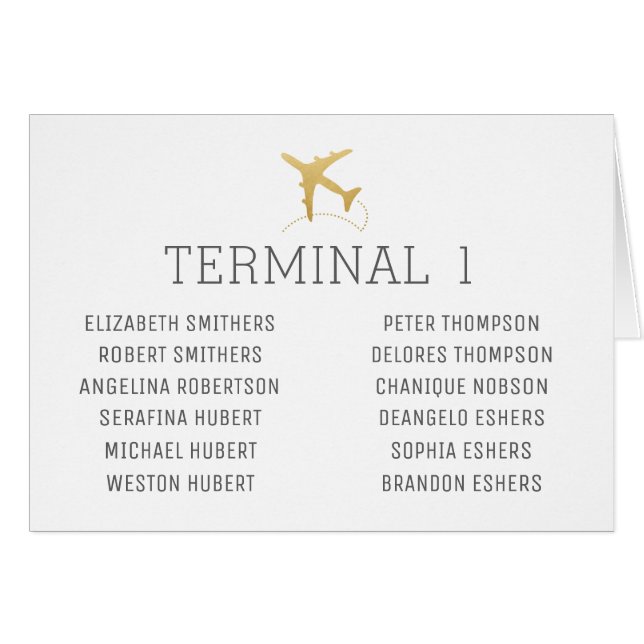Travel Theme Table Number Name List Sign Card (Front Horizontal)