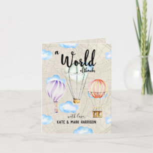 Travel Themed Baby Shower Thank You Note Card