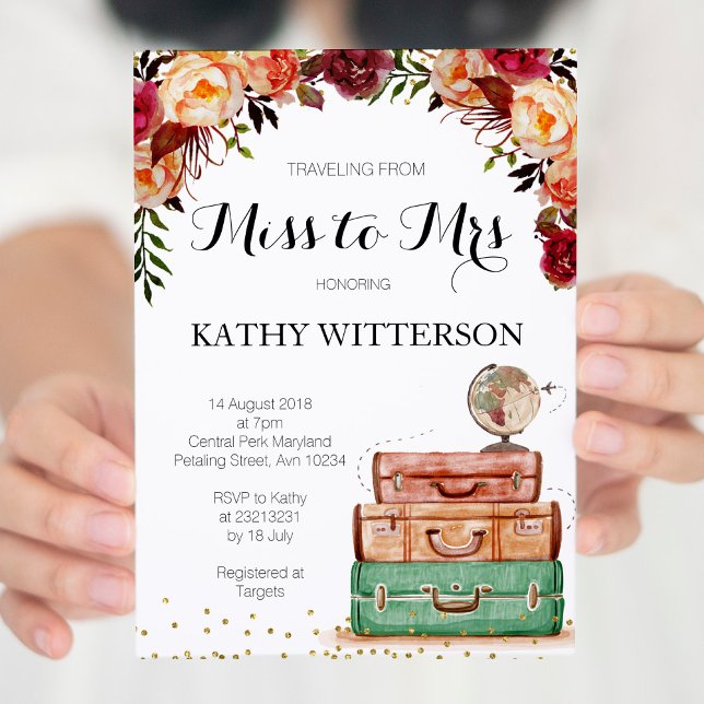 Travel Themed Bridal Shower Invitation (Creator Uploaded)