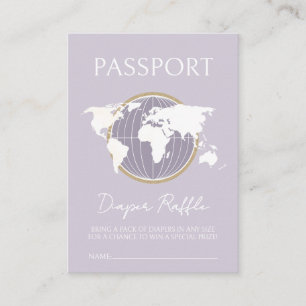 Travel themed Passport Diaper Raffle Card
