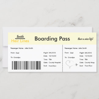 Travel Themed Pregnancy Announcement Card (Yellow)