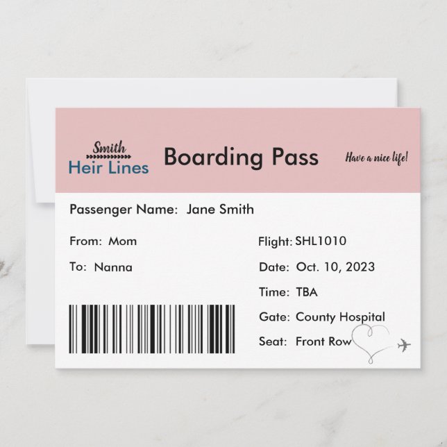 Travel-Themed Pregnancy Announcement (Neutral) (Front)