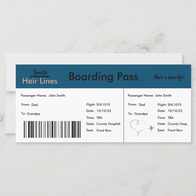 Travel-Themed "We're Expecting" Announcement (Front)