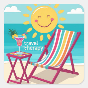 Travel Therapy Travel Sticker Vacation Escape