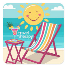 Travel Therapy Travel Stickers Beach Bliss