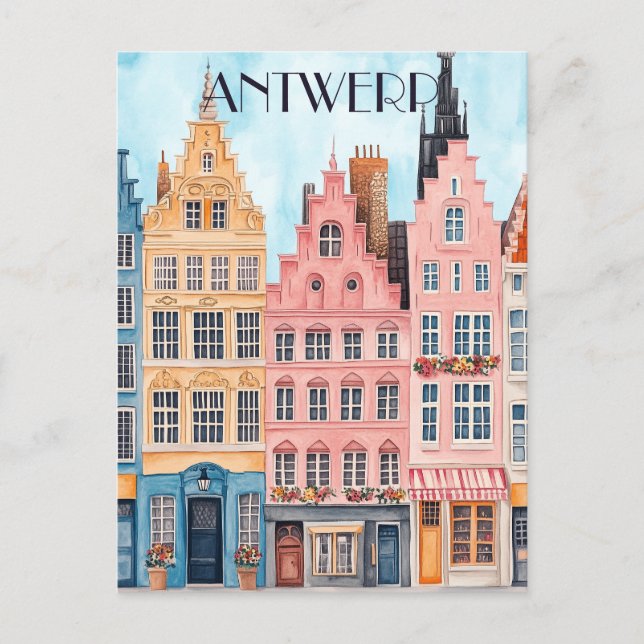 Travel to Antwerp Belgium Postcard (Front)