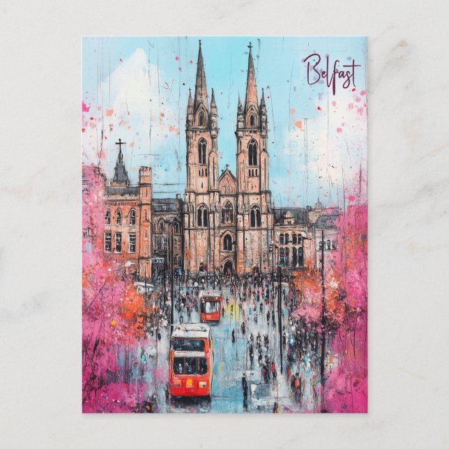 Travel to Belfast Northern Ireland Postcard (Front)