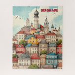 Travel to Belgrade Serbia Jigsaw Puzzle<br><div class="desc">This travel puzzle,  in cartoonish digital illustration style,  inspired by the Belgrade Serbia.</div>
