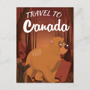 Travel to Canada Cartoon poster Postcard