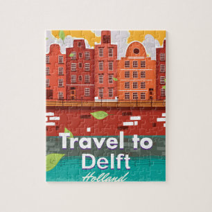 Travel to Delft Holland travel poster Jigsaw Puzzle