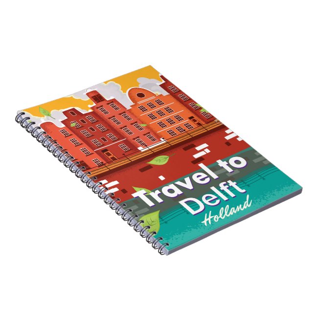 Travel to Delft Holland travel poster Spiral Notebook (Right Side)