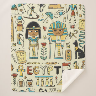 Travel to Egypt. Seamless pattern Sherpa Blanket