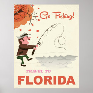 Travel to Florida vintage fishing print