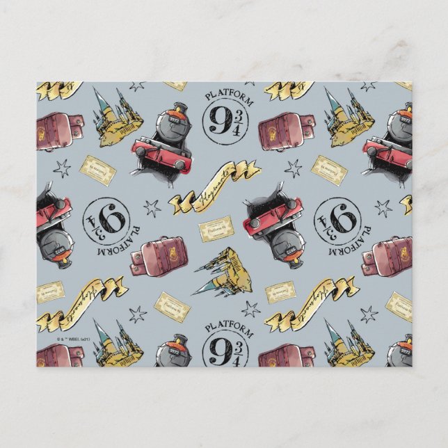Travel To HOGWARTS™ Pattern Postcard (Front)