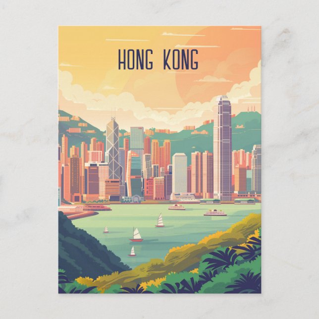 Travel to Hong Kong Postcard (Front)