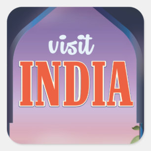 Travel to India travel poster Square Sticker