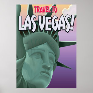 Travel to Las Vegas vacation poster. Poster