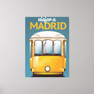 Travel To Madrid vintage vacation poster Canvas Print