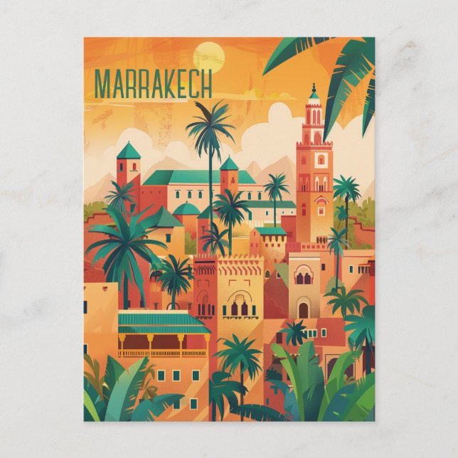Travel to Marrakech Postcard (Front)