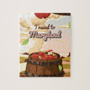 Travel To Maryland travel poster Jigsaw Puzzle