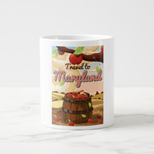 Travel To Maryland travel poster Large Coffee Mug