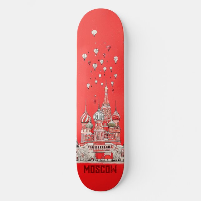 Travel to Moscow Russia Skateboard (Front)