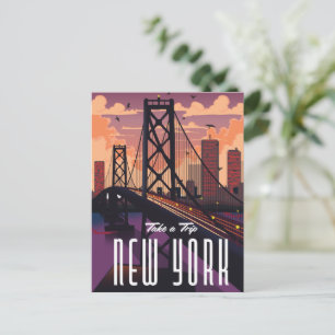 Travel To New York Invitation Postcard