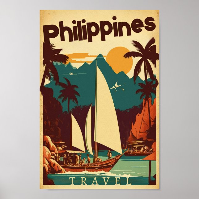 Travel to Philippines vintage poster (Front)