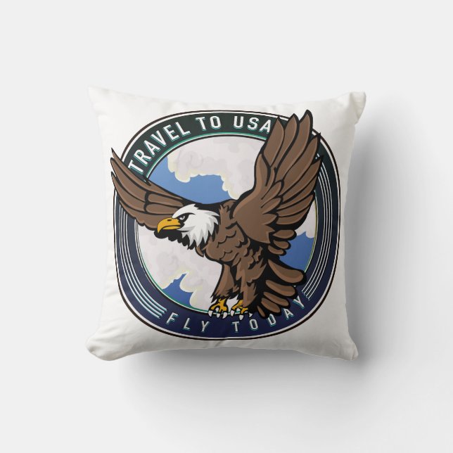 Travel to USA Fly today logo Cushion (Front)