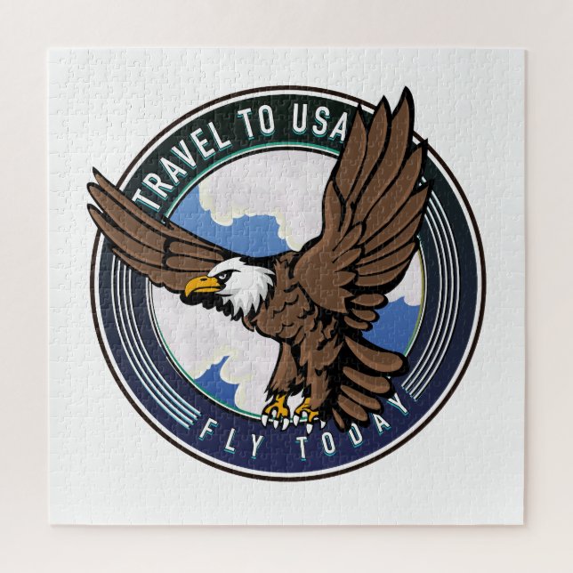 Travel to USA Fly today logo Jigsaw Puzzle (Vertical)