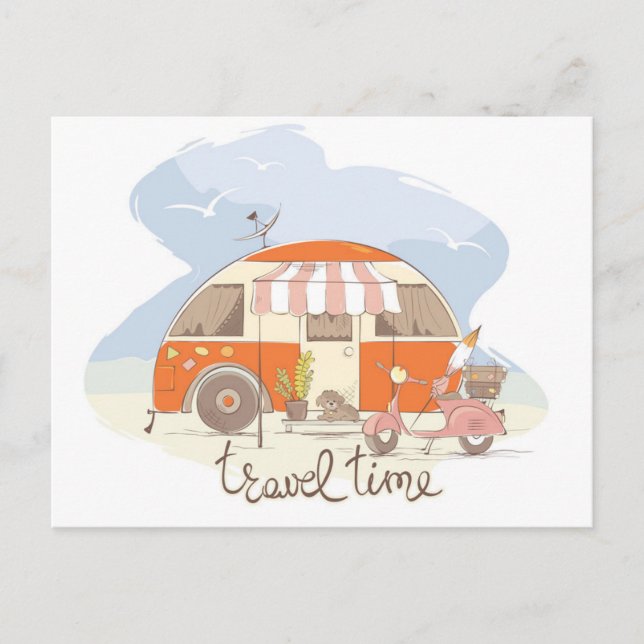 Travel Trailer Background Postcard (Front)