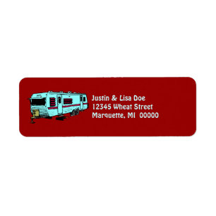 Travel Trailer Camp Glamping Camper Address Labels