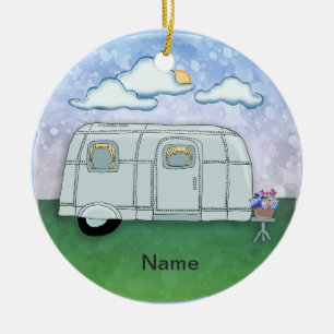 Travel Trailer  Ceramic Tree Decoration