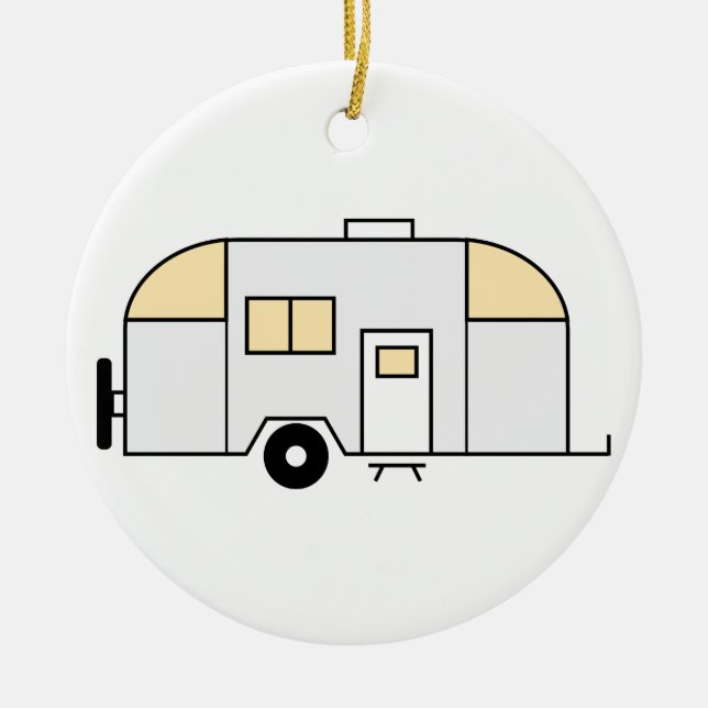 Travel Trailer Ceramic Tree Decoration (Front)