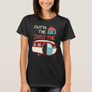 Travel Trailer Rv Camp Out Fire Family Outdoor Mat T-Shirt