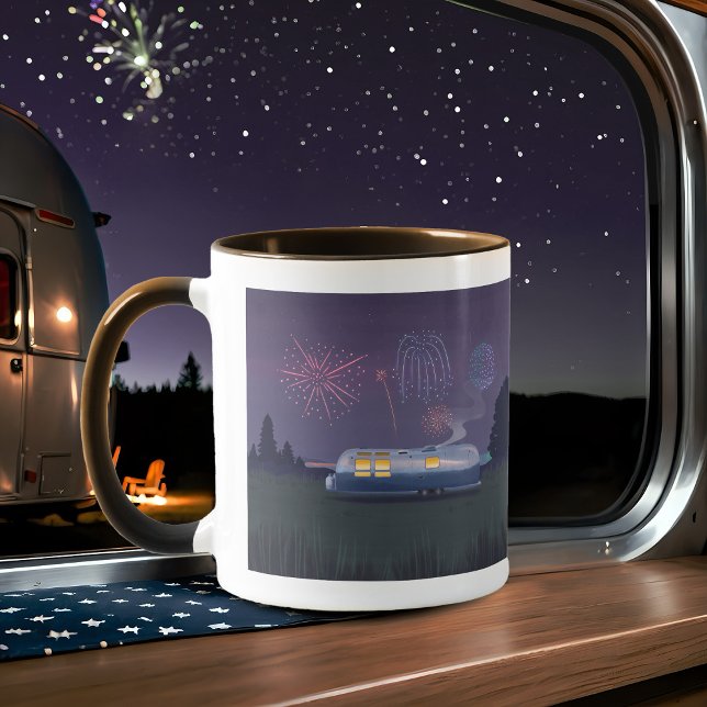 Travel Trailer Silver RV & Night Sky Coffee Mug (Creator Uploaded)