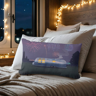 Travel Trailer Silver RV & Night Sky Lumbar Cushion