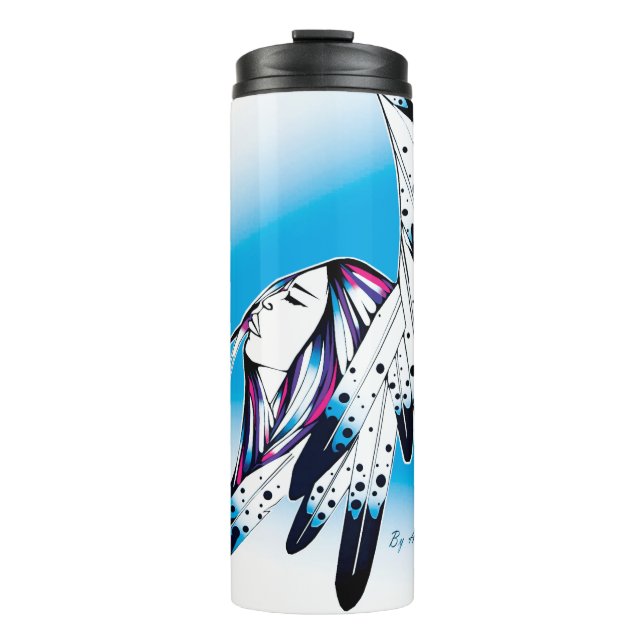 Travel Tumbler Resilient woman eagle feathers (Front)