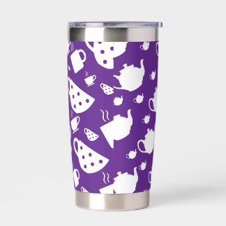 Travel Tumbler with Coffee Tea Pattern