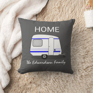 Travel vacation caravan Home Family monogram Cushion